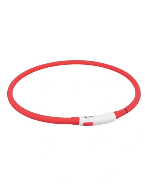 TRIXIE Flash Leuchtring USB Silikon rot 70 cm