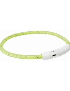 TRIXIE Flash Leuchtring USB TPU/Nylon grün 35 cm