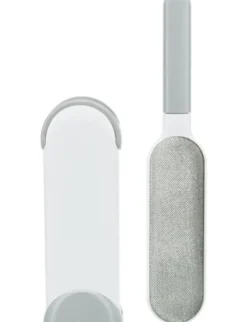 TRIXIE Fussel-Bürste mit Reinigungsstation grau, weiß