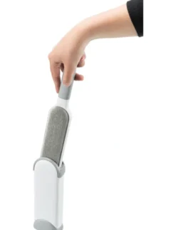 TRIXIE Fussel-Bürste mit Reinigungsstation grau, weiß