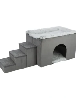 TRIXIE Höhle Harvey mit Treppe grau, schwarz, weiß