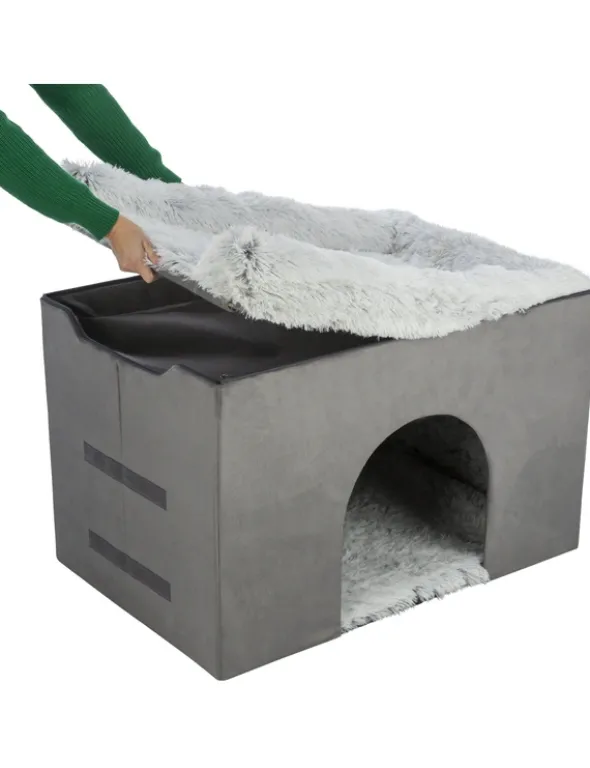 TRIXIE Höhle Harvey mit Treppe grau, schwarz, weiß