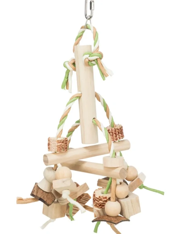 TRIXIE Holz-Spielzeug mit Papierbändern bunt