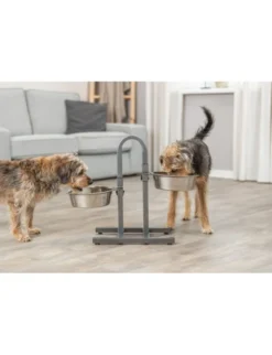 TRIXIE Hundebar höhenverstellbar silber 2 x 2,8 l