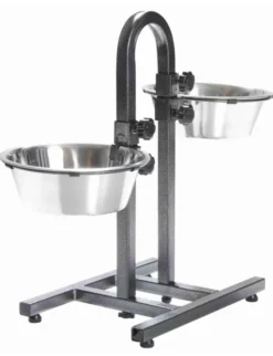 TRIXIE Hundebar höhenverstellbar silber 2 x 2,8 l