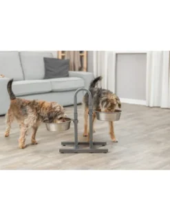 TRIXIE Hundebar höhenverstellbar silber 2 x 2,8 l