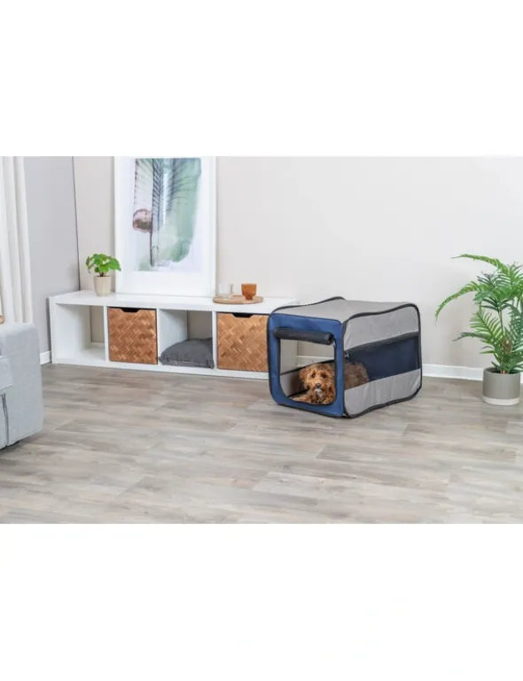 TRIXIE Hundebox Twister blau, grau 45x45x64 cm