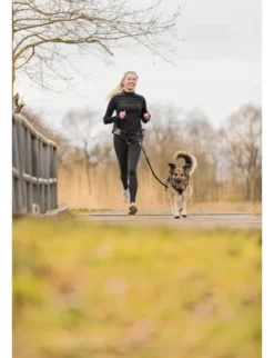 TRIXIE Jogginggurt mit Leine grau, schwarz