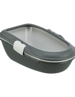 TRIXIE Katzentoilette Berto mit Rand granit, grau, pastellblau