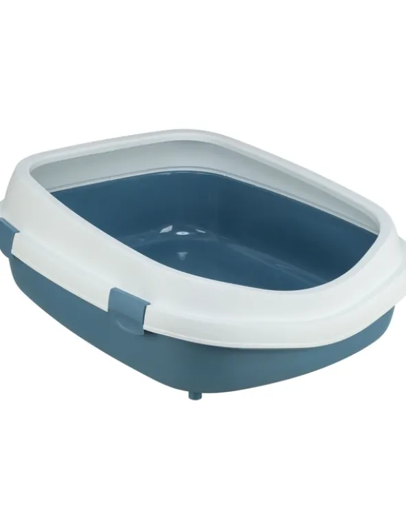 TRIXIE Katzentoilette Primo mit Rand blau, weiß