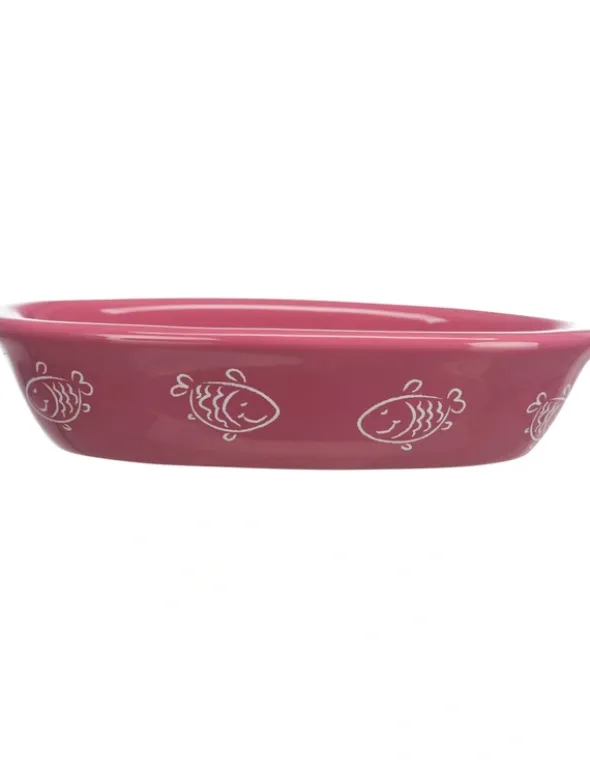 TRIXIE Keramiknapf oval Pfoten/Fische-Motiv diverse 0,2 l