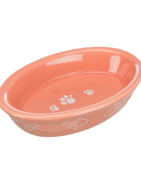 TRIXIE Keramiknapf oval Pfoten/Fische-Motiv diverse 0,2 l