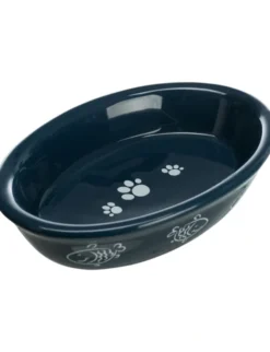 TRIXIE Keramiknapf oval Pfoten/Fische-Motiv diverse 0,2 l