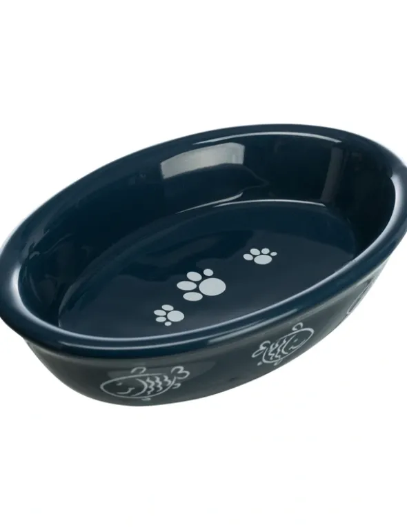 TRIXIE Keramiknapf oval Pfoten/Fische-Motiv diverse 0,2 l