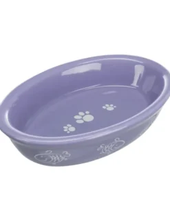 TRIXIE Keramiknapf oval Pfoten/Fische-Motiv diverse 0,2 l