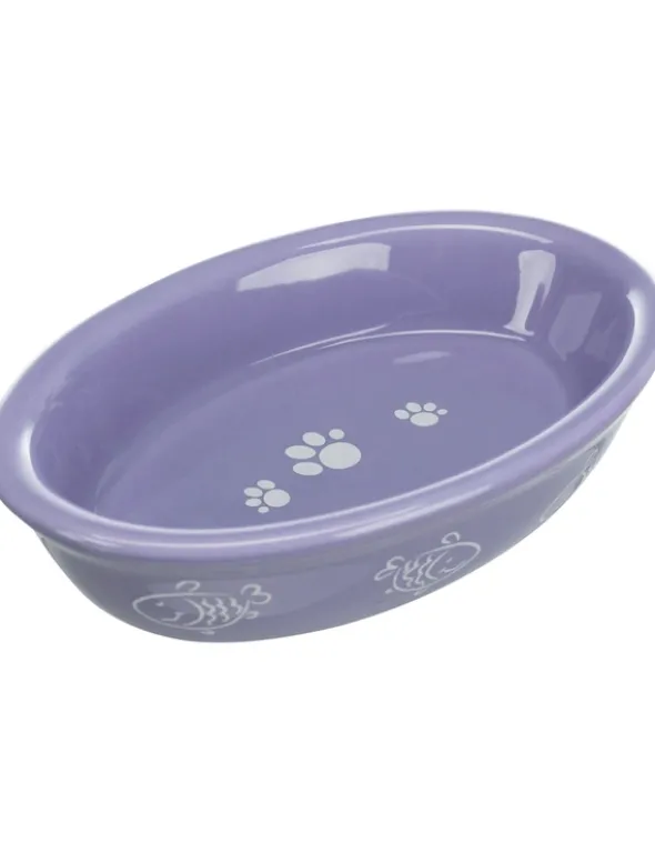 TRIXIE Keramiknapf oval Pfoten/Fische-Motiv diverse 0,2 l