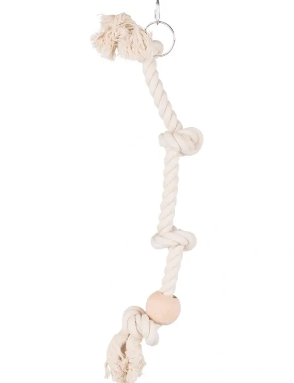 TRIXIE Klettertau mit Holzblock beige