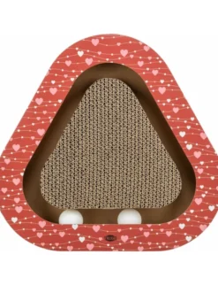 TRIXIE Kratzpappe dreieckig rot 36 × 36 cm