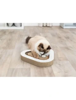 TRIXIE Kratzpappe mit Bällen und Katzenminze grau