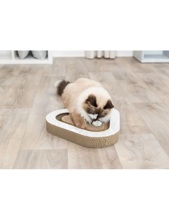 TRIXIE Kratzpappe mit Bällen und Katzenminze grau