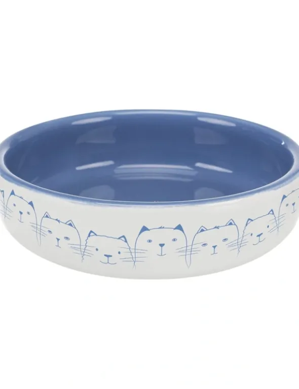 TRIXIE Napf flach Hello my little cat blau 300 ml