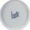 TRIXIE Napf flach und breit Katze grau 600 ml