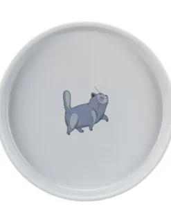 TRIXIE Napf flach und breit Katze grau 600 ml