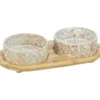 TRIXIE Napf-Set Keramik/Bambus hellbraun, weiß 2 x 0,3 l