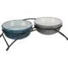 TRIXIE Napf-Set Keramik/Metall grau, petrol 2 x 0,25 l