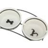 TRIXIE Napf-Set Keramik/Metall schwarz, weiß 2 x 0,25 l