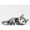 TRIXIE Napfunterlage Katze schwarz, weiß 44x28 cm