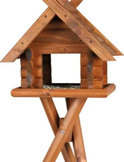 TRIXIE natura Block-Futterhaus mit Ständer braun