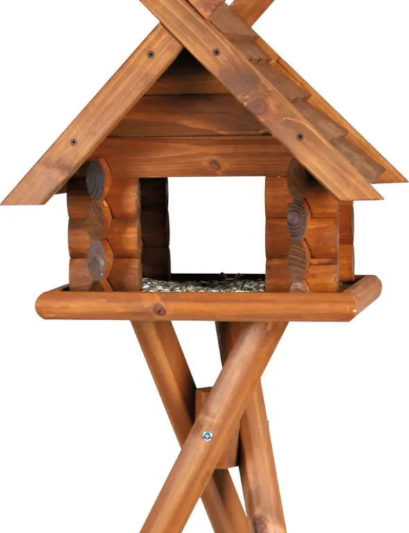 TRIXIE natura Block-Futterhaus mit Ständer braun