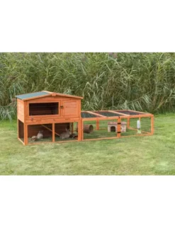 TRIXIE natura Kleintierstall + Freilaufgehege spitz braun