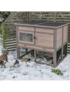 TRIXIE natura Kleintierstall XL mit Wärmedämmung grau