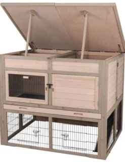 TRIXIE natura Kleintierstall XL mit Wärmedämmung grau
