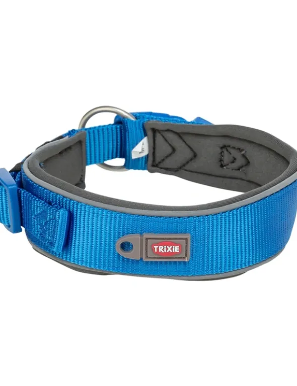 TRIXIE Premium Halsband extra breit graphit, royalblau L-XL