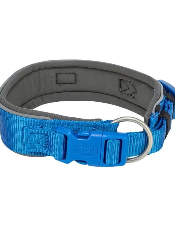 TRIXIE Premium Halsband extra breit graphit, royalblau L-XL