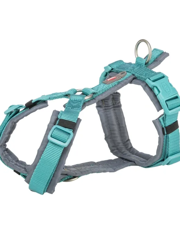TRIXIE Premium Trekking Geschirr aqua, graphit 36-44 cm
