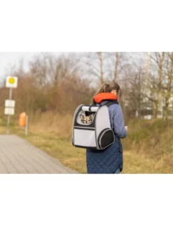 TRIXIE Rucksack Chloe hellgrau, schwarz