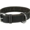 TRIXIE Rustic Fettleder-Halsband Heartbeat schwarz S-M