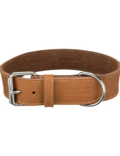TRIXIE Rustic Fettleder-Halsband Heartbeat braun S-M