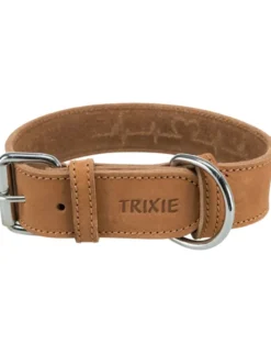 TRIXIE Rustic Fettleder-Halsband Heartbeat braun S-M