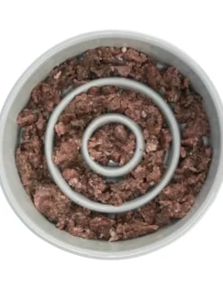 TRIXIE Slow Feeding Napf Keramik blau, grau 0,45 l