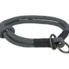 TRIXIE Soft Rope Zug-Stopp-Halsband grau, schwarz XS
