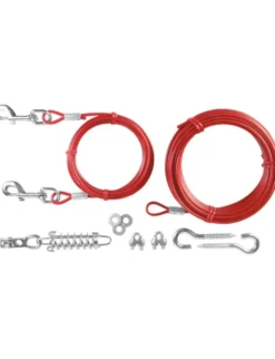 TRIXIE Spannleine mit Laufleine rot 15 m