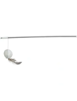 TRIXIE Spielangel Ball mit Federn grau 46 cm