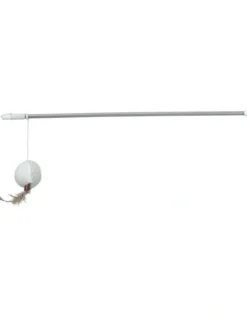 TRIXIE Spielangel Ball mit Federn grau 46 cm