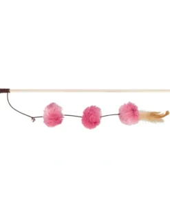 TRIXIE Spielangel Pompom Bälle Baldrian 40 cm