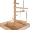 TRIXIE Spielplatz Holz mit 2 Näpfen beige